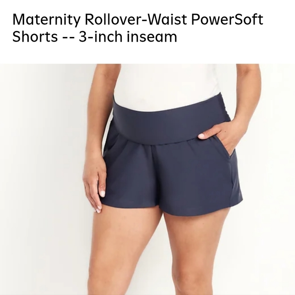 Old Navy Maternity Rollover Waist PowerSoft Shorts